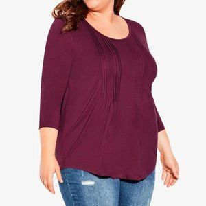 Plus Size Milly Pleat Plain Top